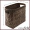 Casafield Woven Magazine Holder with Handles - Seagrass Water Hyacinth Storage Basket for Bathroom, Living Room, Home Office